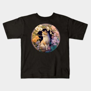 Cat in flower Kids T-Shirt